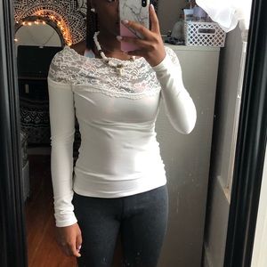 H&M Lace Trimmed Shirt